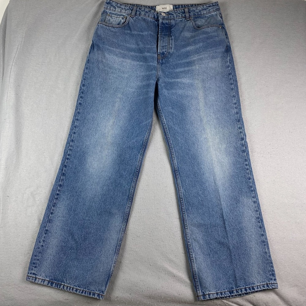 AMI Alexandre Mattiussi Jeans Mens 36 Large Fit oversized Denim Button Fly Baggy